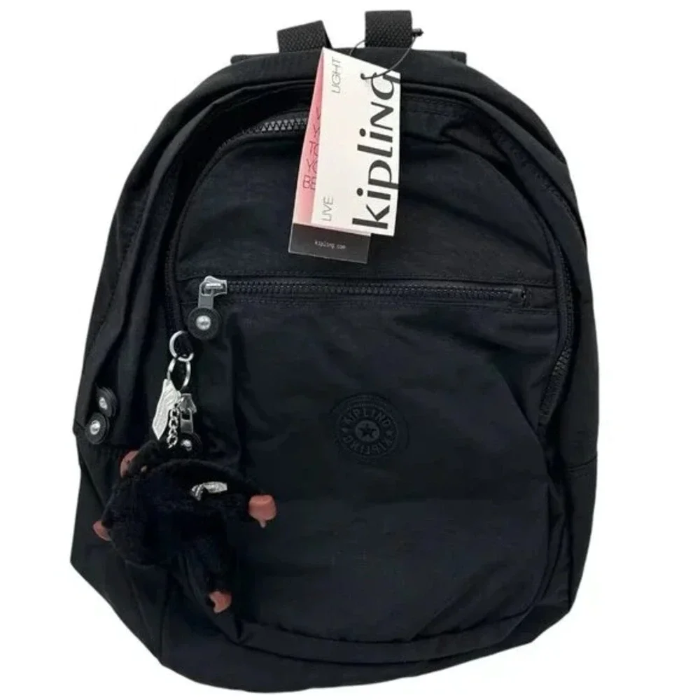 KIPLING Nylon Challenger‎ School Backpack Black Tonal Adjustable Straps 14X10X8